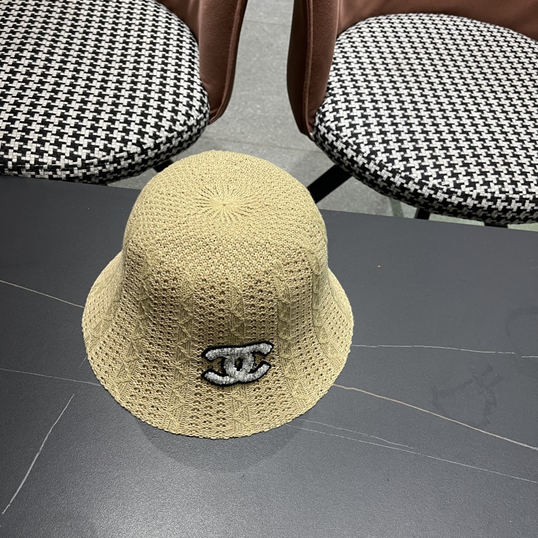  Chanel香奈儿春夏新款镂空透气渔夫帽定型小桶帽