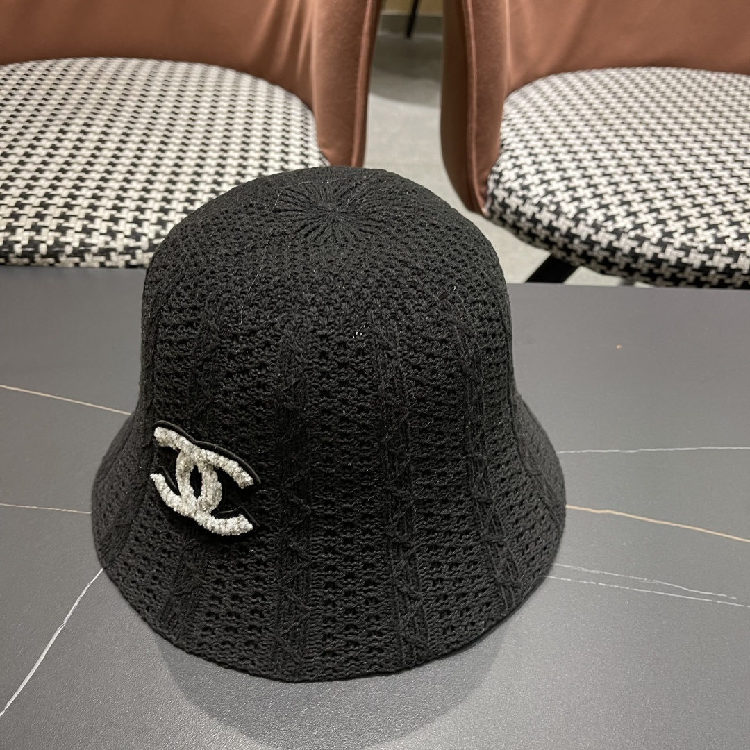  Chanel香奈儿春夏新款镂空透气渔夫帽定型小桶帽