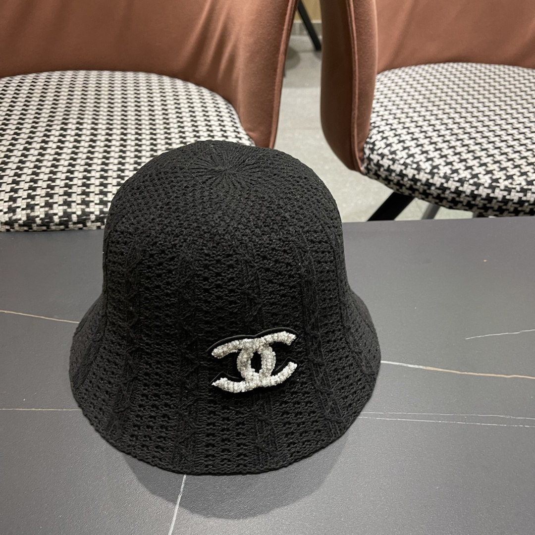  Chanel香奈儿春夏新款镂空透气渔夫帽定型小桶帽