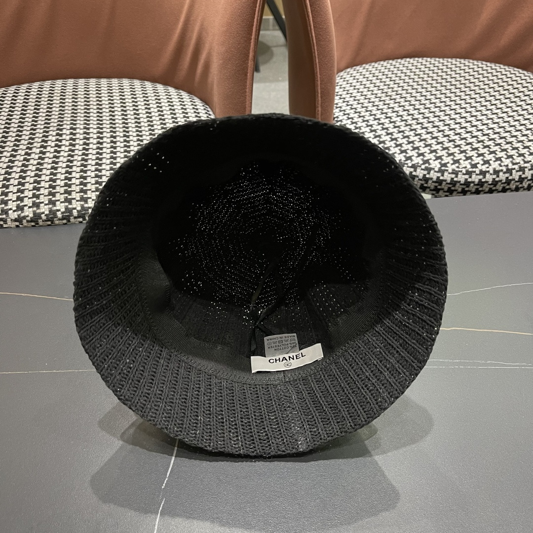  Chanel香奈儿春夏新款镂空透气渔夫帽定型小桶帽