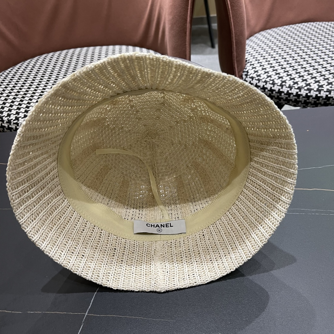  Chanel香奈儿春夏新款镂空透气渔夫帽定型小桶帽
