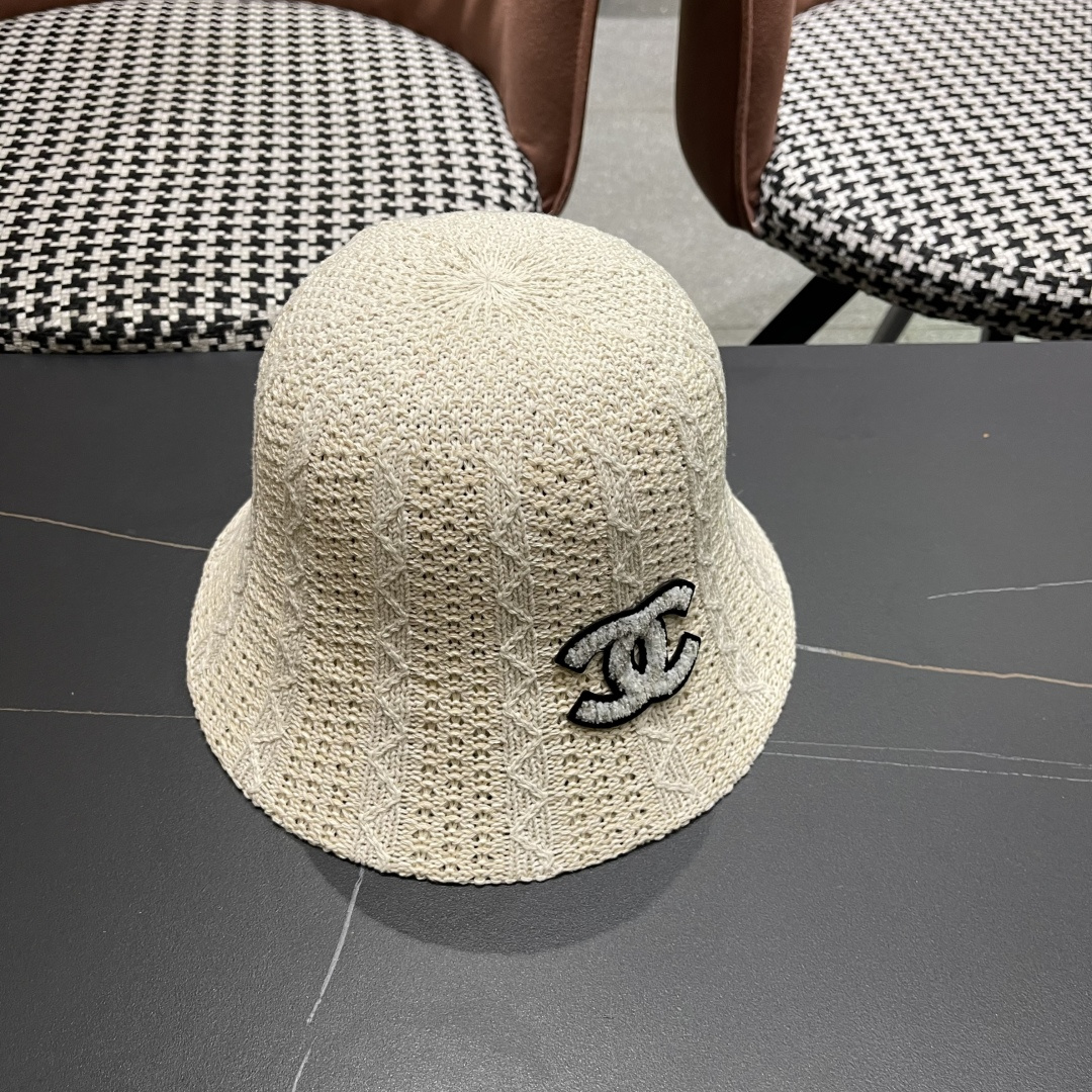  Chanel香奈儿春夏新款镂空透气渔夫帽定型小桶帽