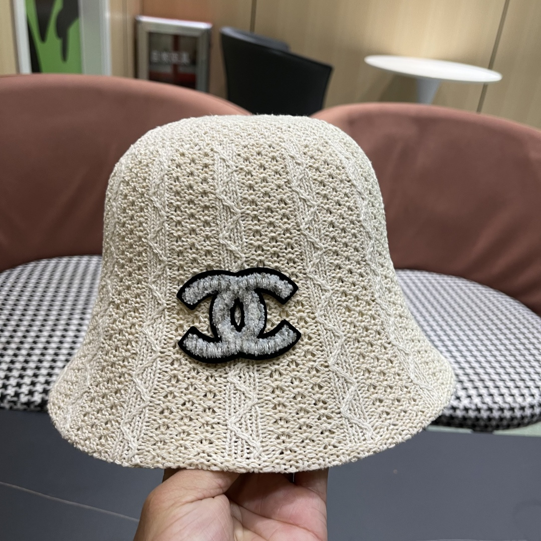  Chanel香奈儿春夏新款镂空透气渔夫帽定型小桶帽
