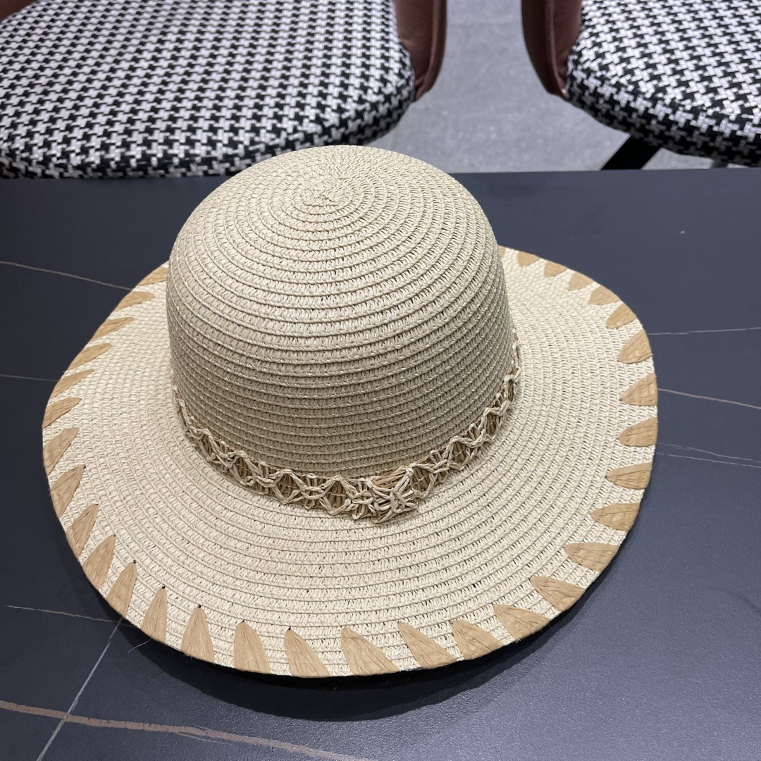  DIOR迪奥2025新款草编渔夫帽女春季海边度假大帽檐甜美防晒草帽遮阳帽