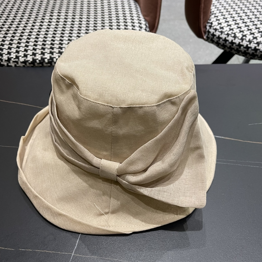  【CELINE赛琳】2025新款韩版蝴蝶结百搭显脸小防晒渔夫帽，出街必备