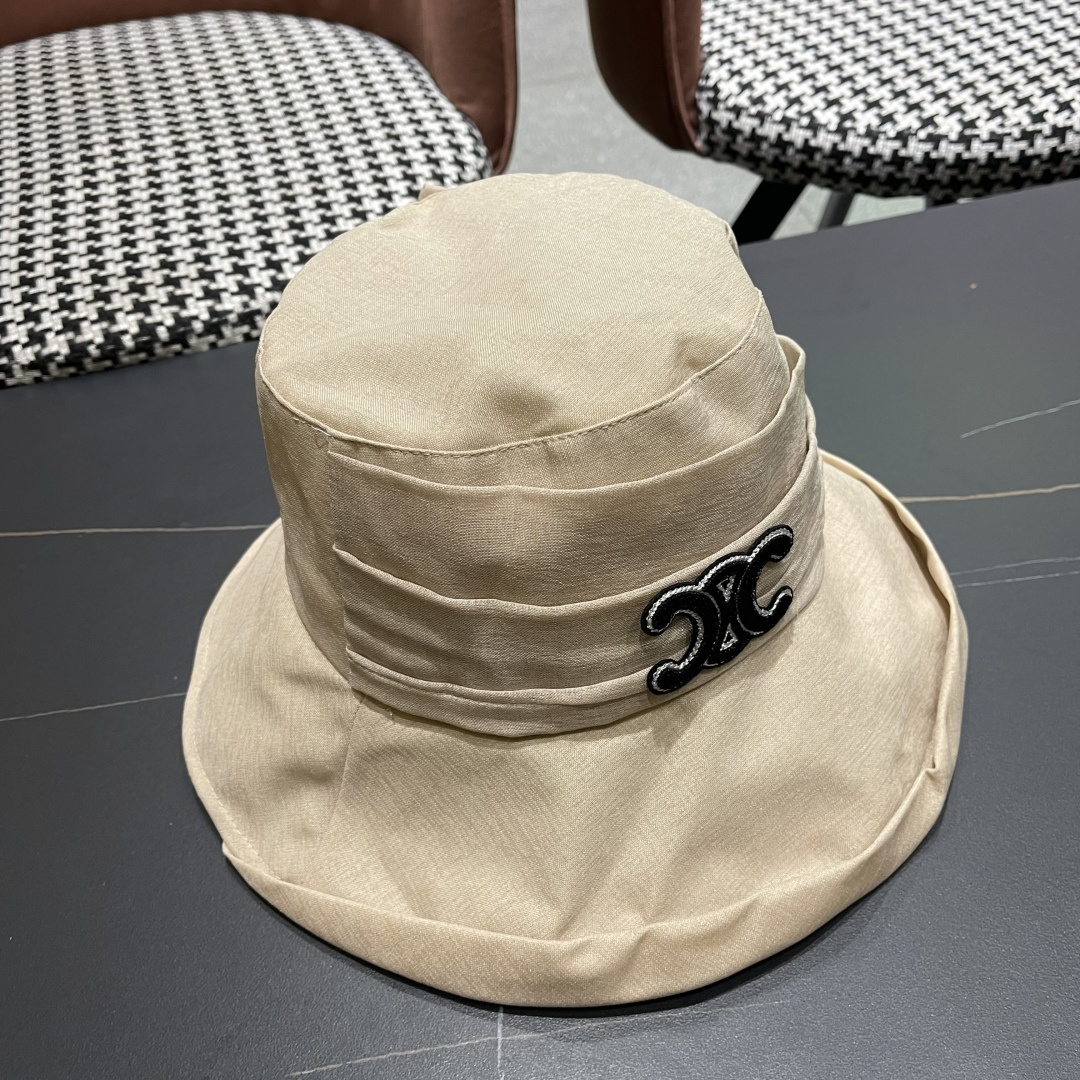  【CELINE赛琳】2025新款韩版蝴蝶结百搭显脸小防晒渔夫帽，出街必备