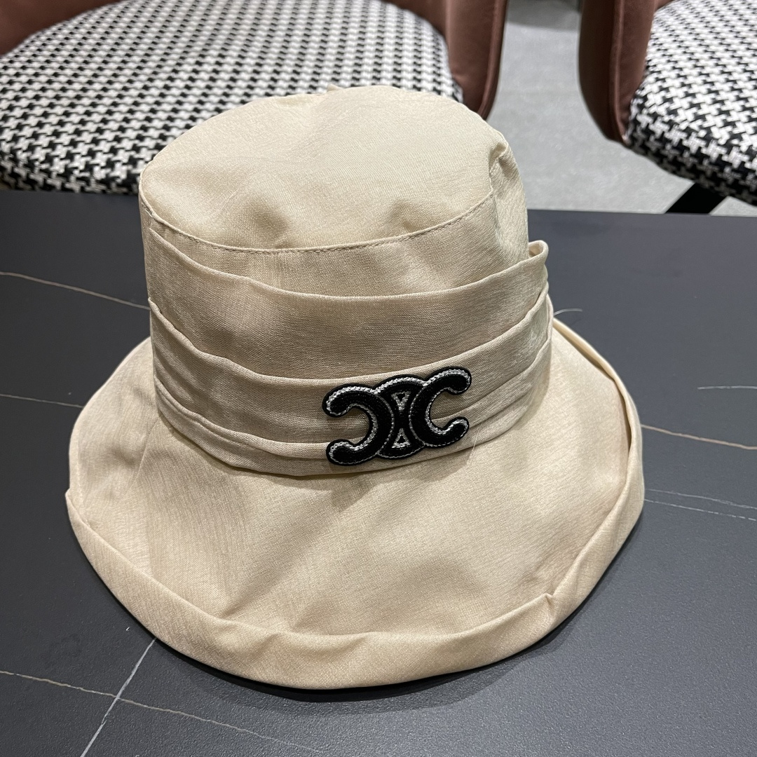  【CELINE赛琳】2025新款韩版蝴蝶结百搭显脸小防晒渔夫帽，出街必备