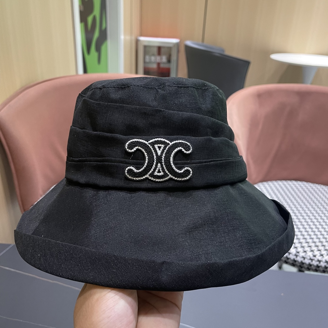  【CELINE赛琳】2025新款韩版蝴蝶结百搭显脸小防晒渔夫帽，出街必备