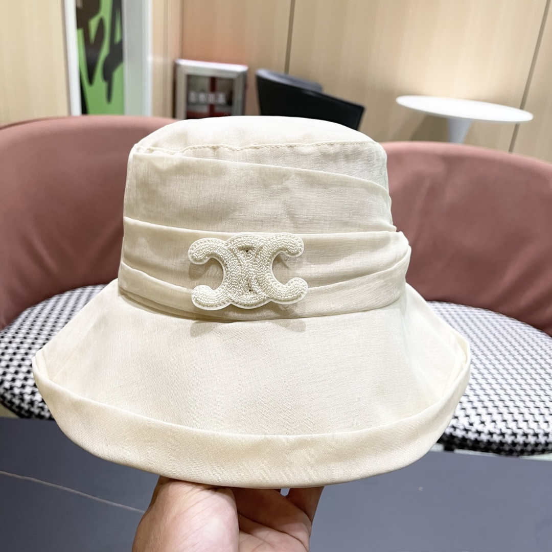  【CELINE赛琳】2025新款韩版蝴蝶结百搭显脸小防晒渔夫帽，出街必备