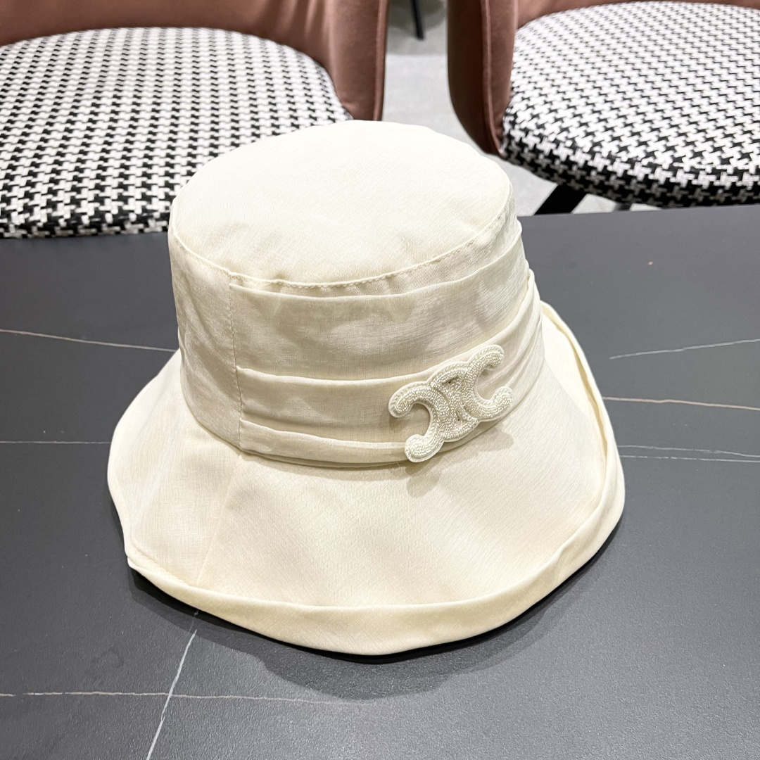  【CELINE赛琳】2025新款韩版蝴蝶结百搭显脸小防晒渔夫帽，出街必备