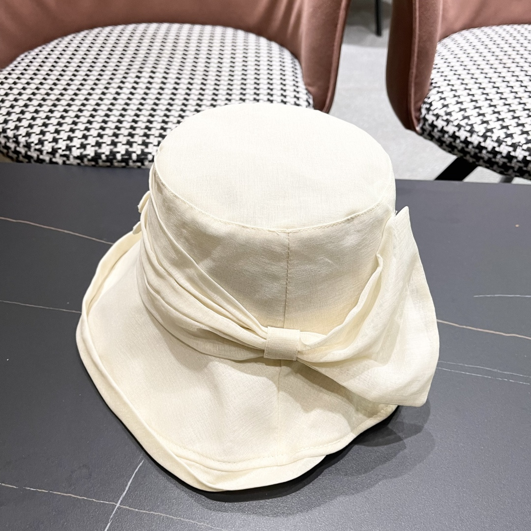  【CELINE赛琳】2025新款韩版蝴蝶结百搭显脸小防晒渔夫帽，出街必备