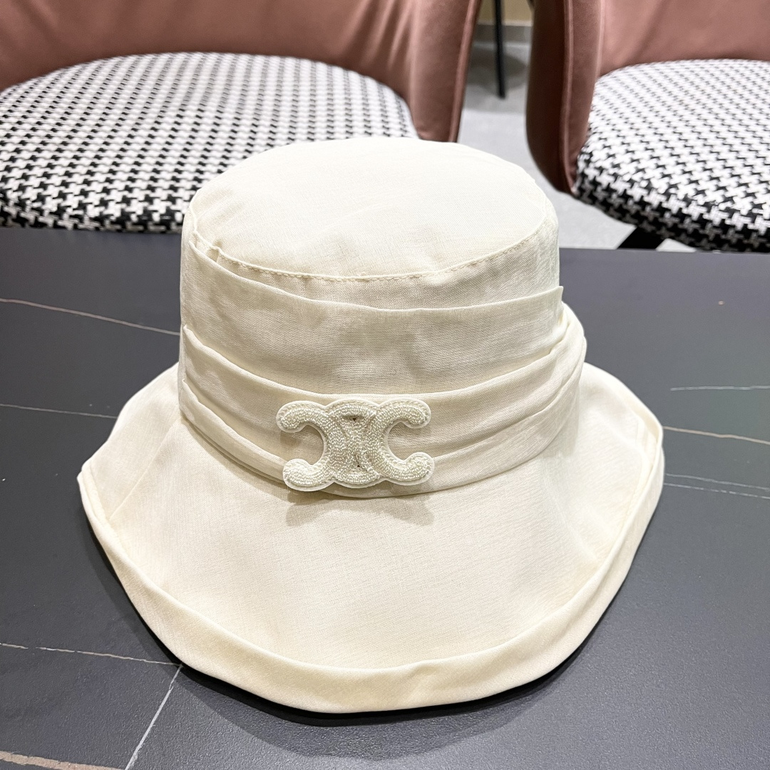  【CELINE赛琳】2025新款韩版蝴蝶结百搭显脸小防晒渔夫帽，出街必备