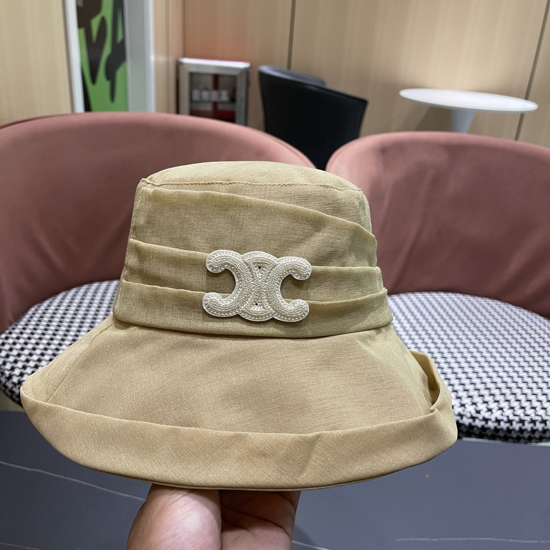 【CELINE赛琳】2025新款韩版蝴蝶结百搭显脸小防晒渔夫帽，出街必备