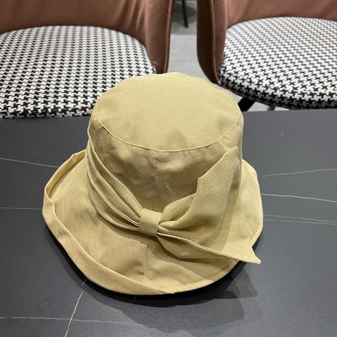  【CELINE赛琳】2025新款韩版蝴蝶结百搭显脸小防晒渔夫帽，出街必备