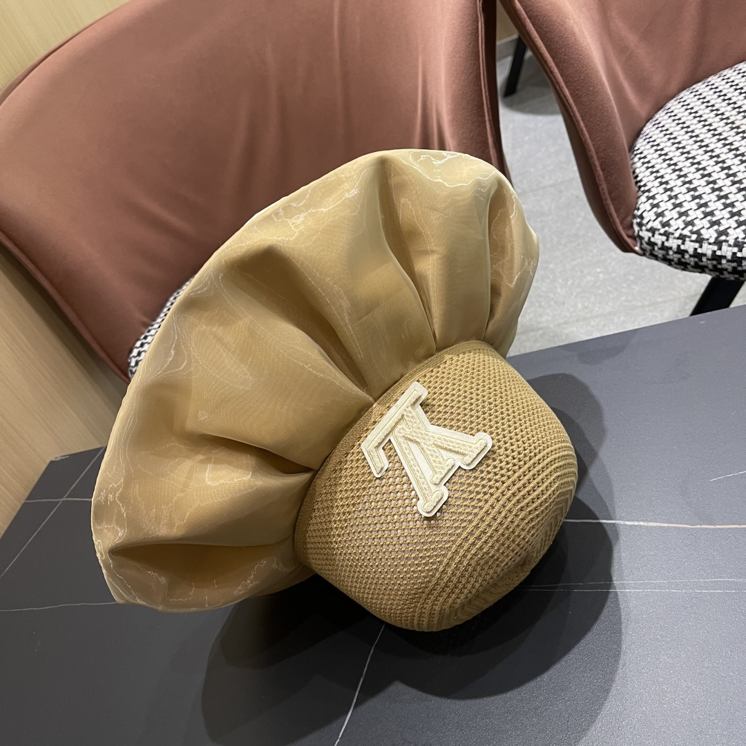 【LV路易威登】2025新款蝴蝶结折叠款遮阳大帽檐渔夫帽～简约大气,小香风遮阳效果一绝、随意折叠都不会变