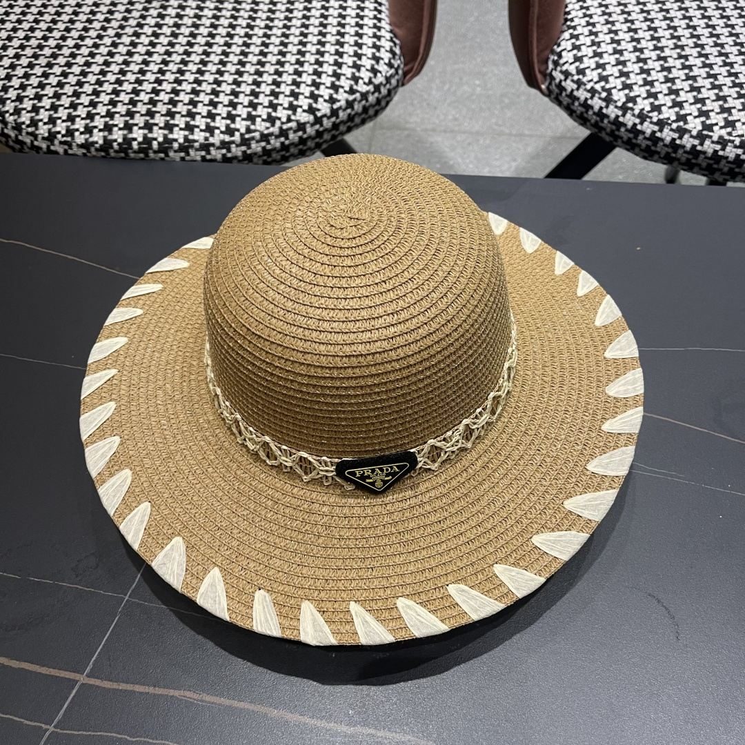  PRADA普拉达 2025新款大沿礼帽盆帽草帽，出街必备超好搭配，