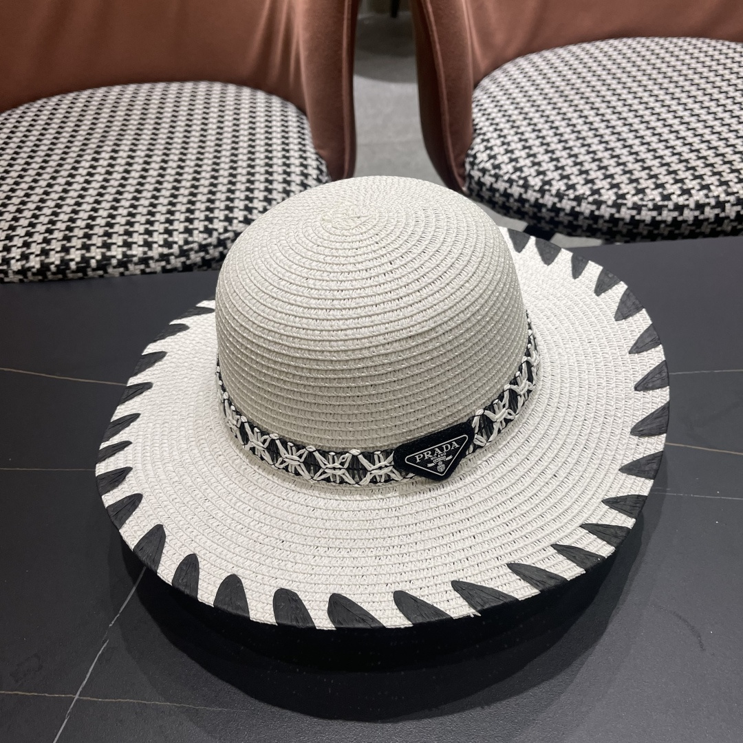  PRADA普拉达 2025新款大沿礼帽盆帽草帽，出街必备超好搭配，