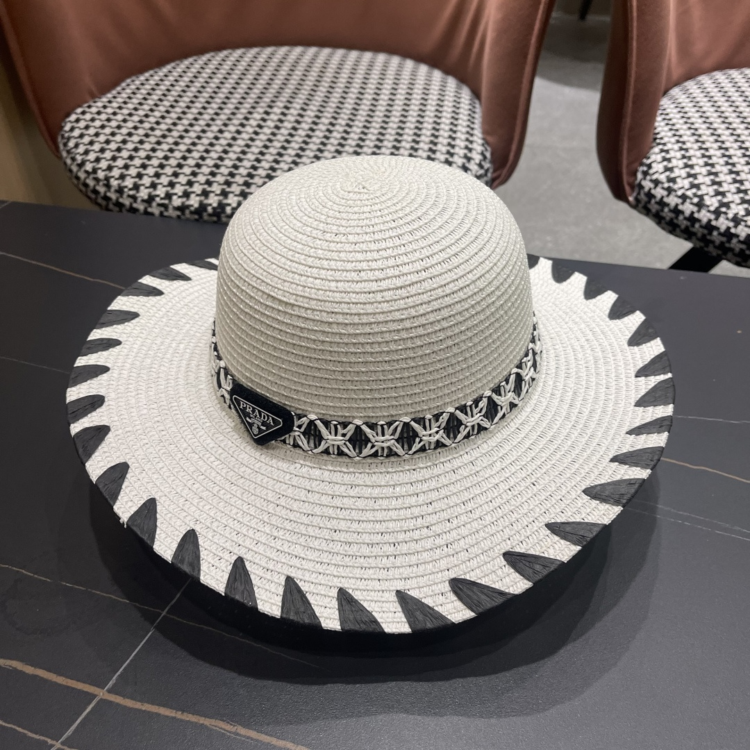  PRADA普拉达 2025新款大沿礼帽盆帽草帽，出街必备超好搭配，