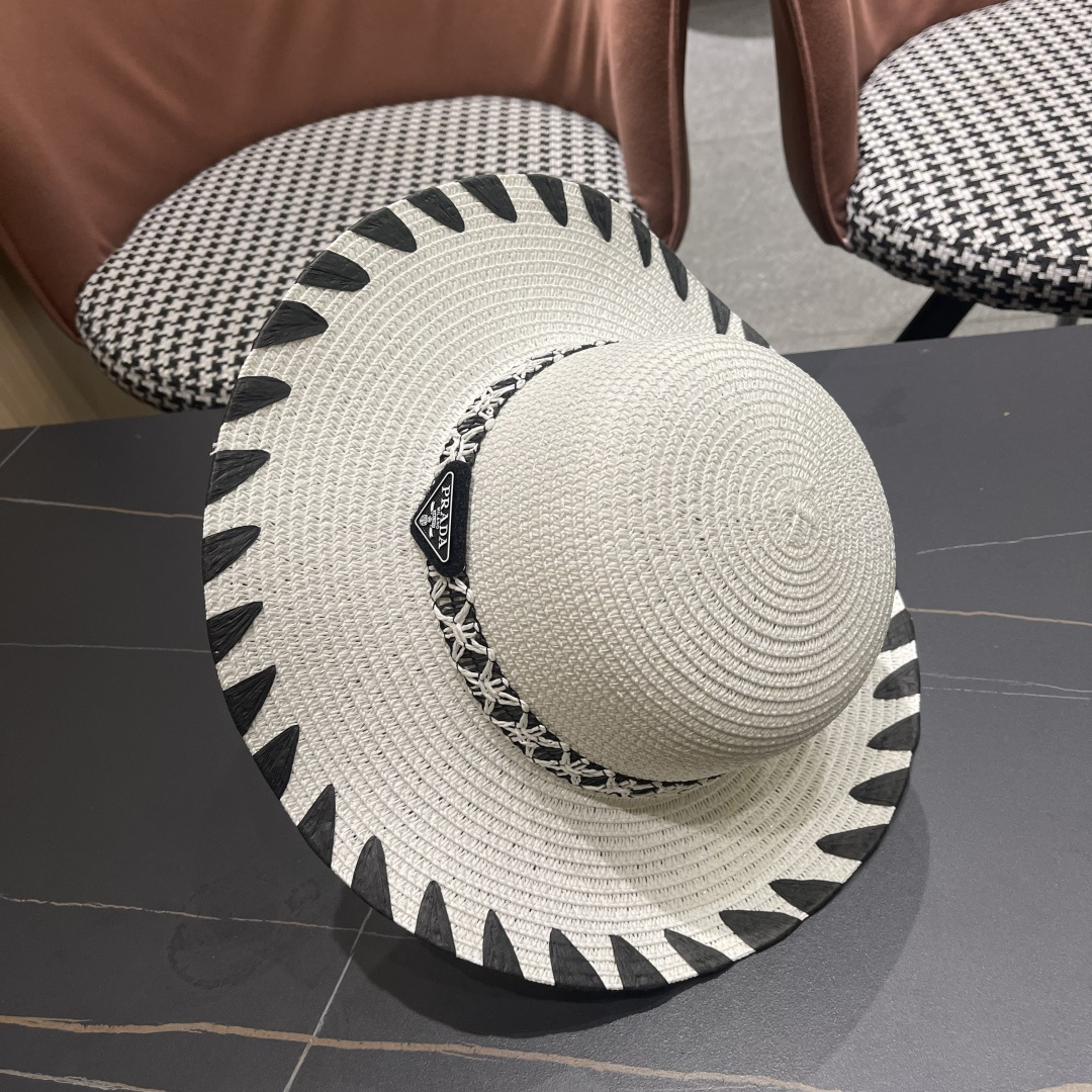  PRADA普拉达 2025新款大沿礼帽盆帽草帽，出街必备超好搭配，