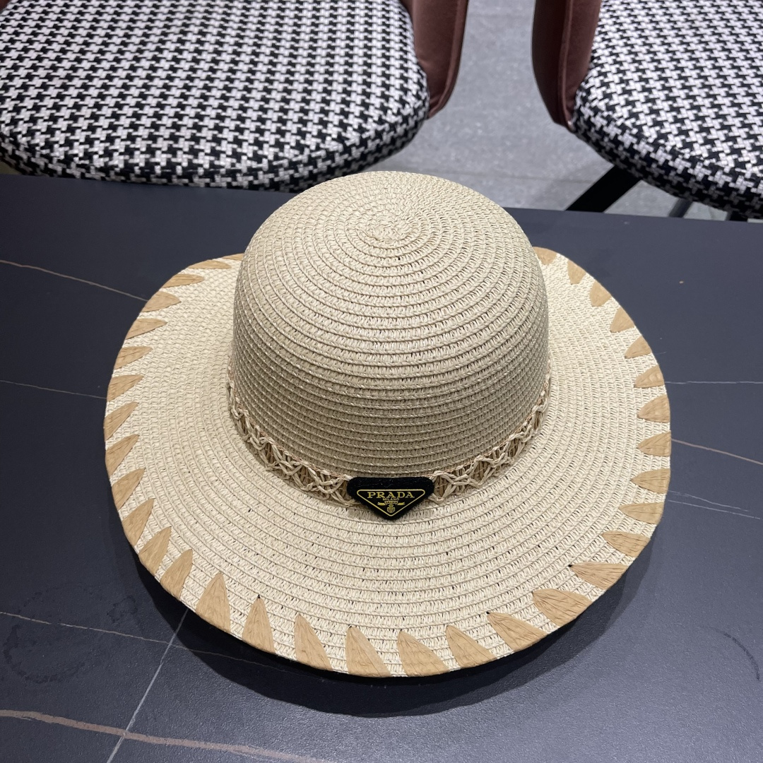 PRADA普拉达 2025新款大沿礼帽盆帽草帽，出街必备超好搭配，
