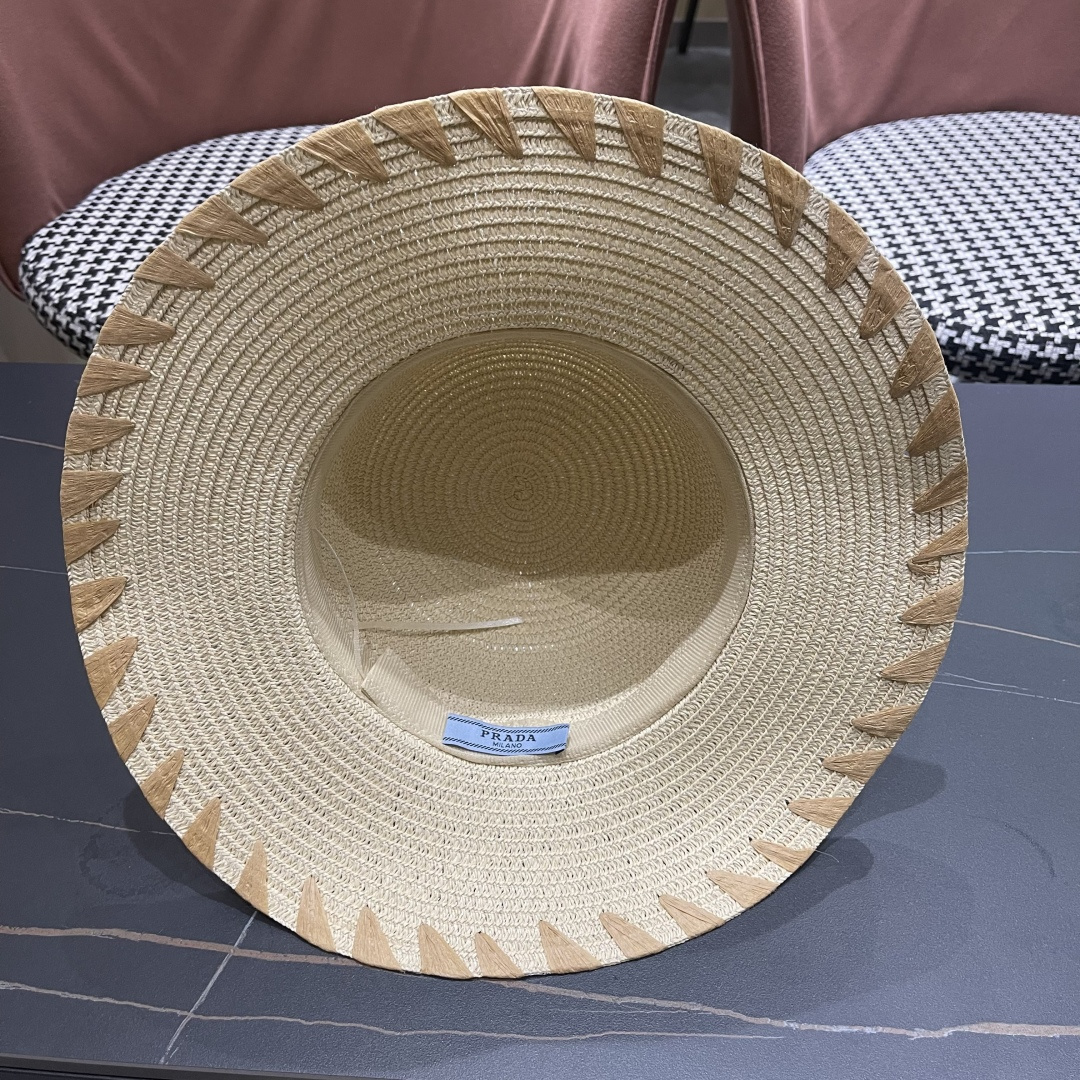 PRADA普拉达 2025新款大沿礼帽盆帽草帽，出街必备超好搭配，