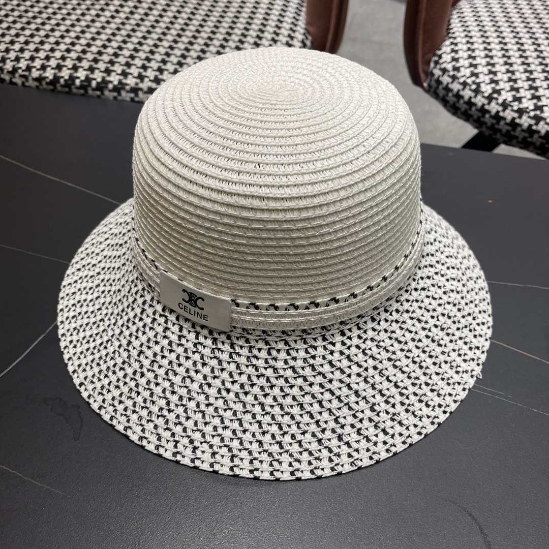 【CELINE赛琳】2025新款拼色草帽，出街必备超好搭配，赶紧入手！