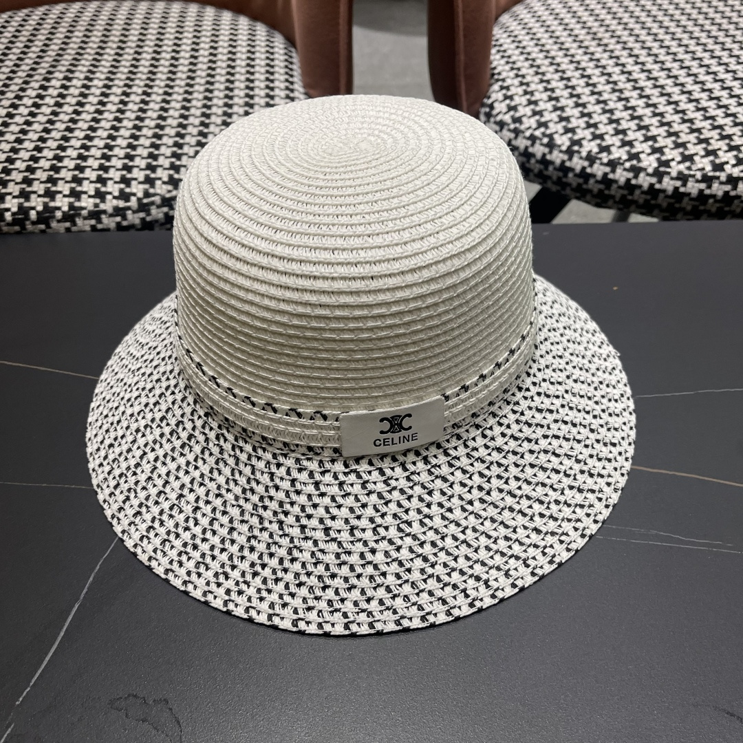 【CELINE赛琳】2025新款拼色草帽，出街必备超好搭配，赶紧入手！