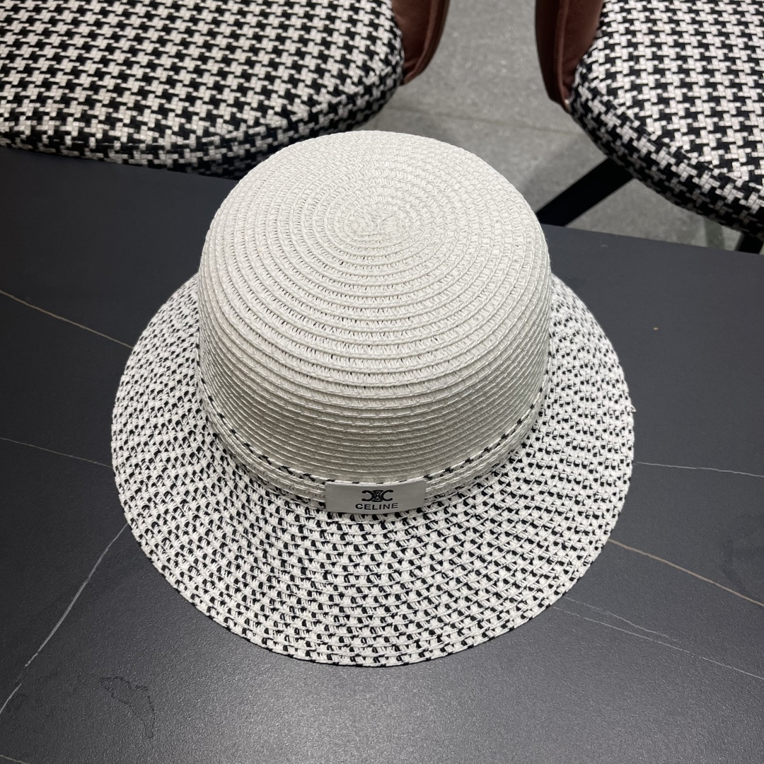 【CELINE赛琳】2025新款拼色草帽，出街必备超好搭配，赶紧入手！