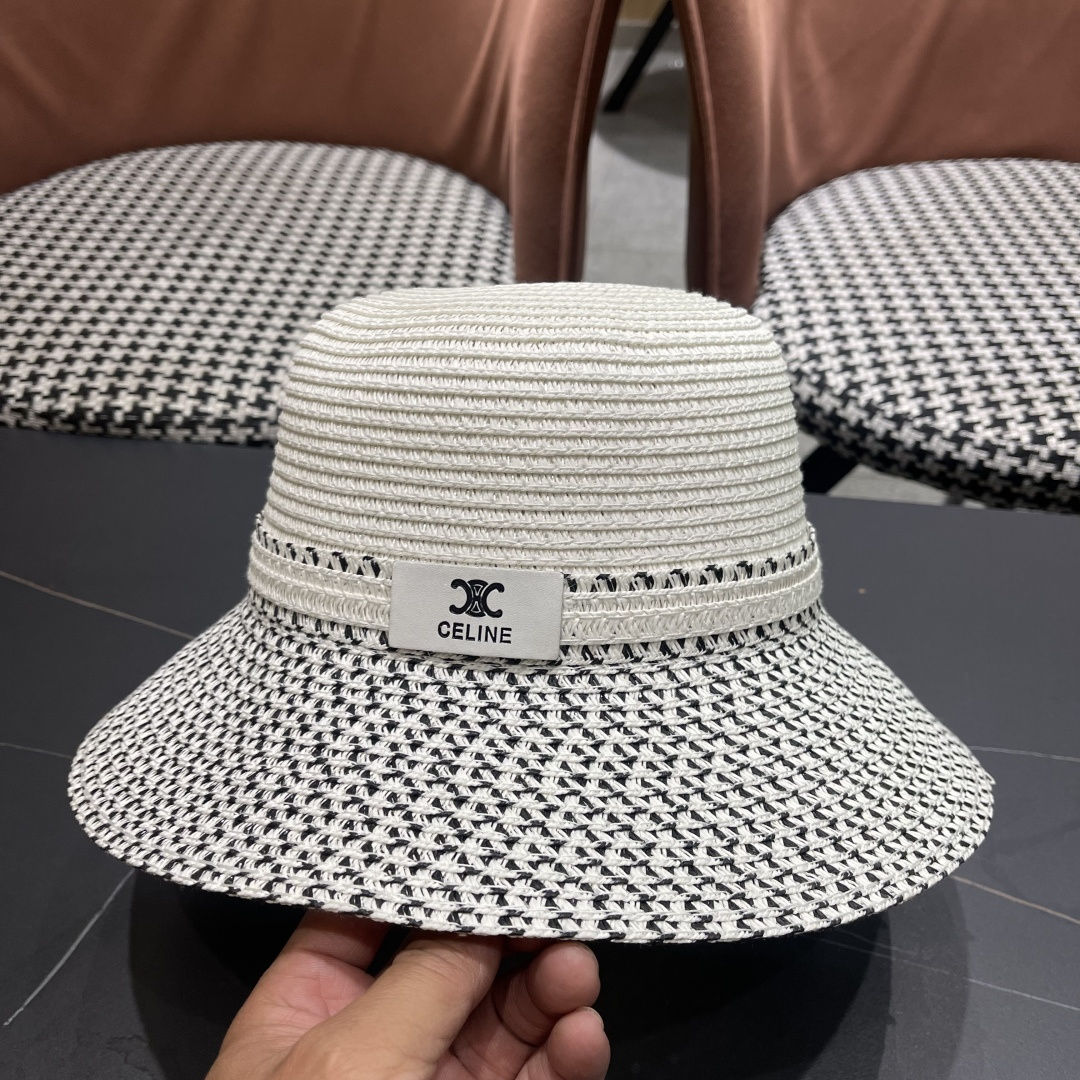 【CELINE赛琳】2025新款拼色草帽，出街必备超好搭配，赶紧入手！