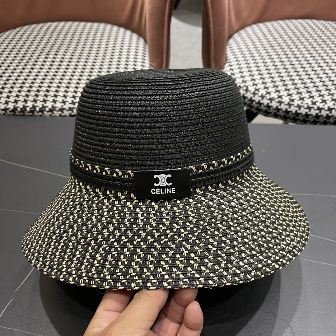 【CELINE赛琳】2025新款拼色草帽，出街必备超好搭配，赶紧入手！