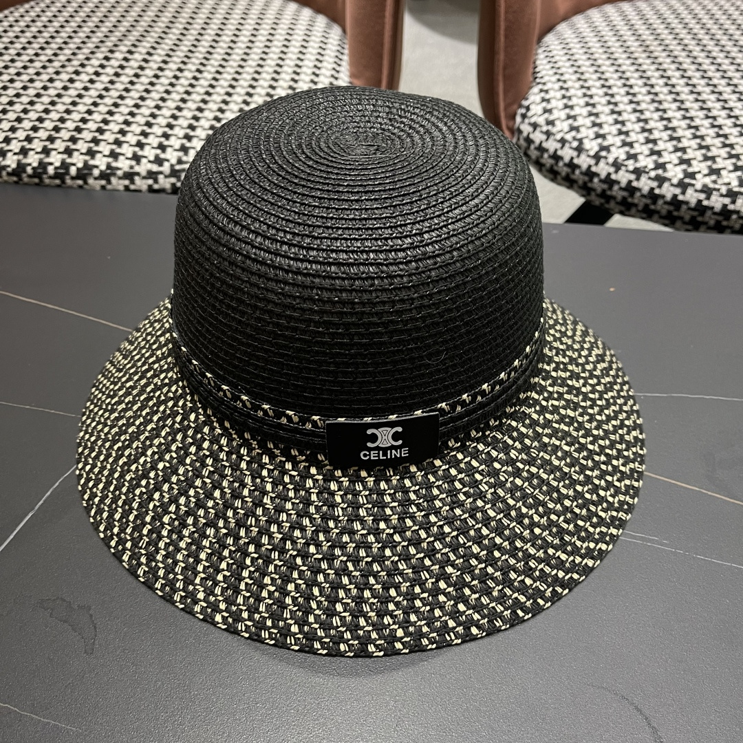【CELINE赛琳】2025新款拼色草帽，出街必备超好搭配，赶紧入手！