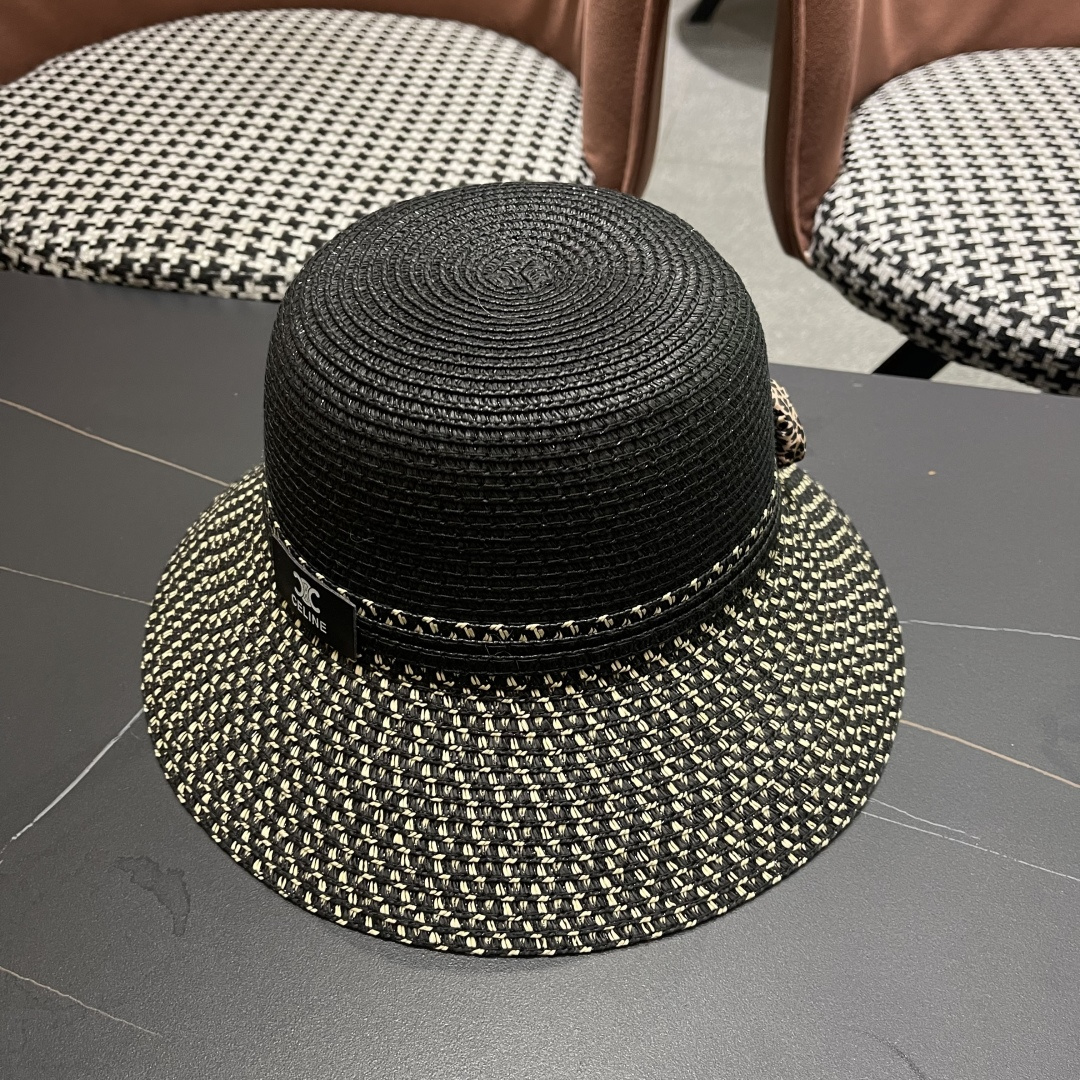 【CELINE赛琳】2025新款拼色草帽，出街必备超好搭配，赶紧入手！