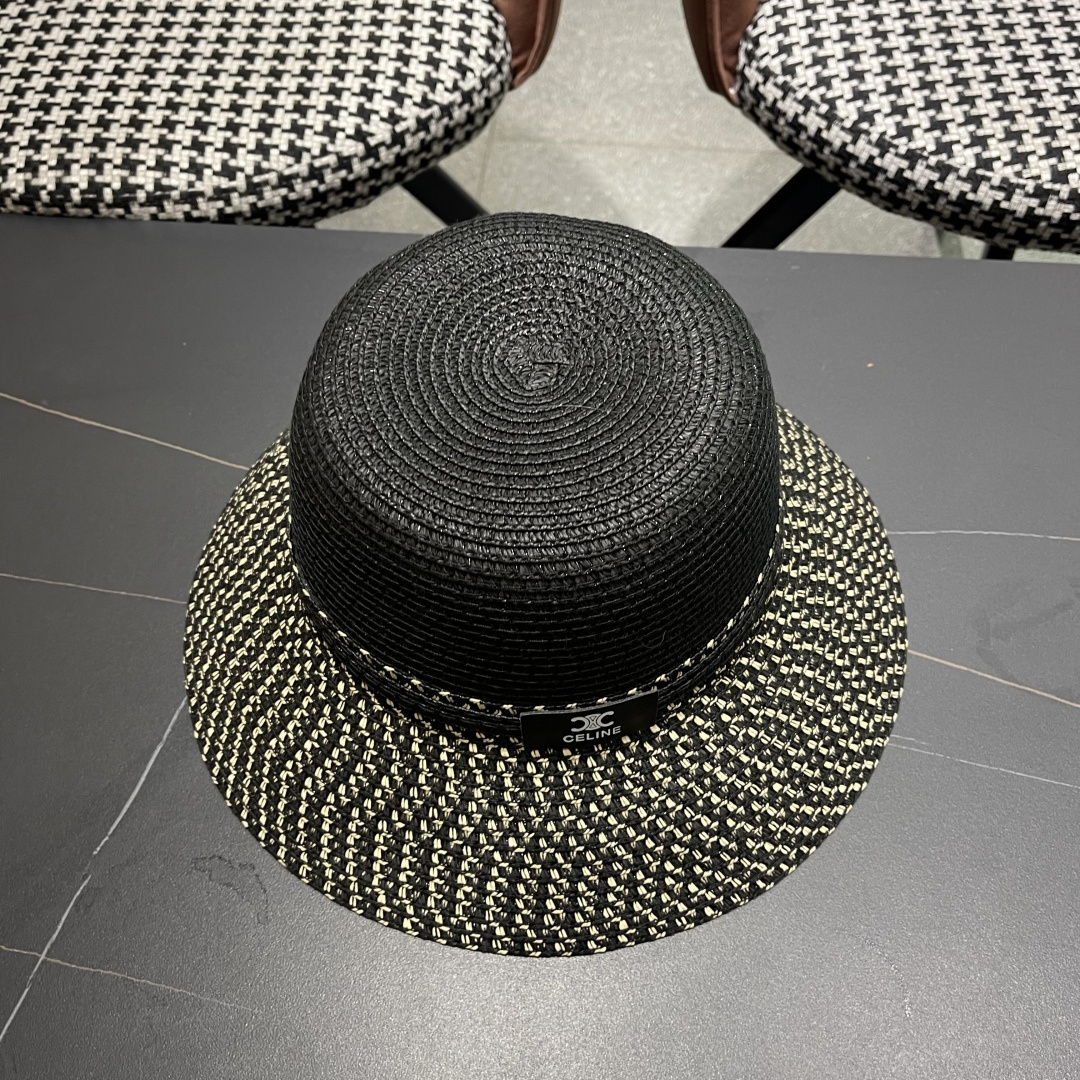 【CELINE赛琳】2025新款拼色草帽，出街必备超好搭配，赶紧入手！