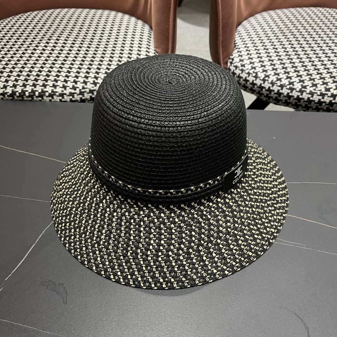 【CELINE赛琳】2025新款拼色草帽，出街必备超好搭配，赶紧入手！