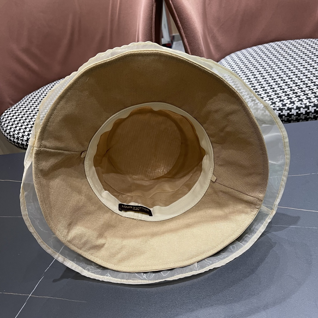  【LV路易威登】2025夏季薄款遮阳大帽檐渔夫帽～简约大气,