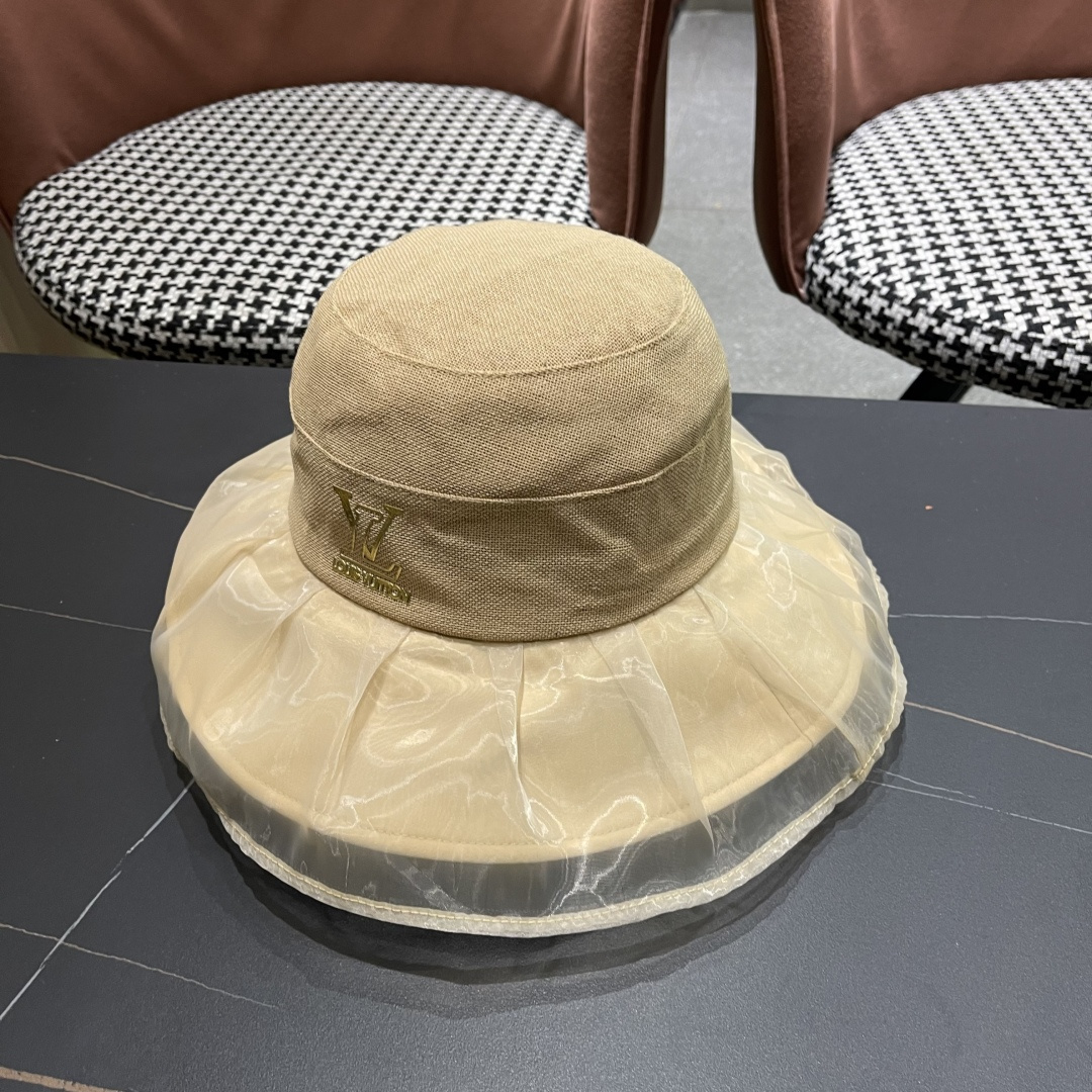 【LV路易威登】2025夏季薄款遮阳大帽檐渔夫帽～简约大气,