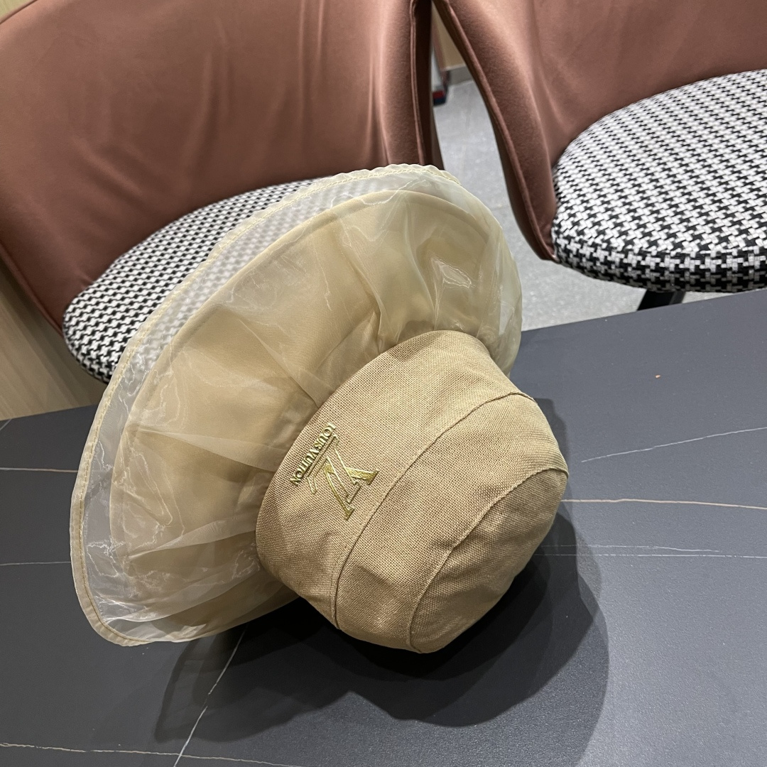  【LV路易威登】2025夏季薄款遮阳大帽檐渔夫帽～简约大气,