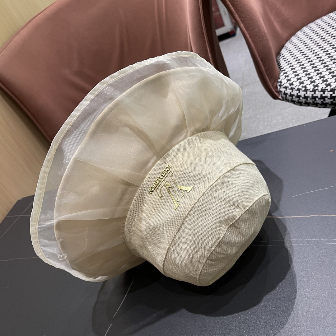  【LV路易威登】2025夏季薄款遮阳大帽檐渔夫帽～简约大气,