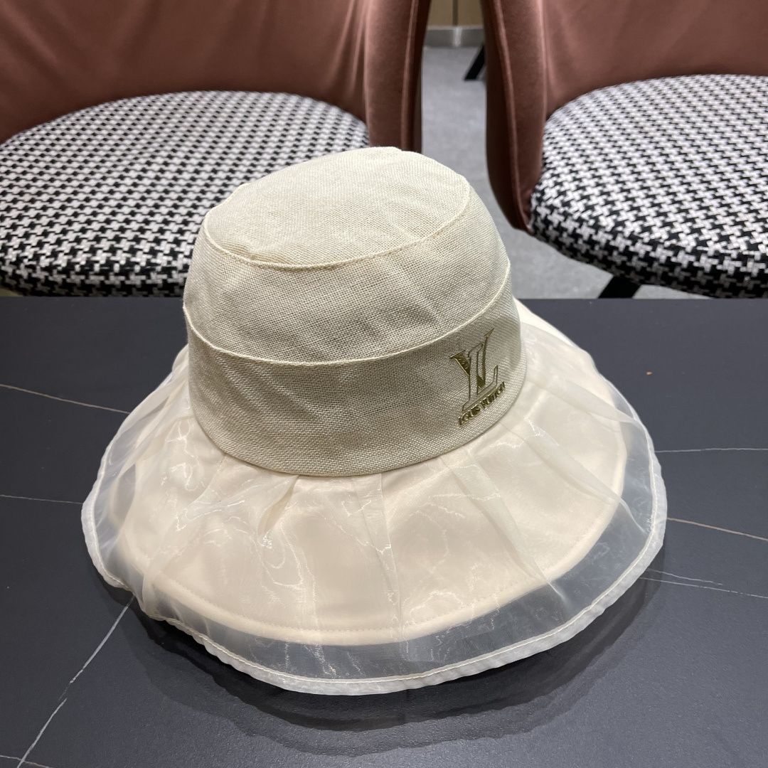  【LV路易威登】2025夏季薄款遮阳大帽檐渔夫帽～简约大气,