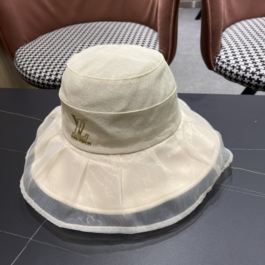  【LV路易威登】2025夏季薄款遮阳大帽檐渔夫帽～简约大气,