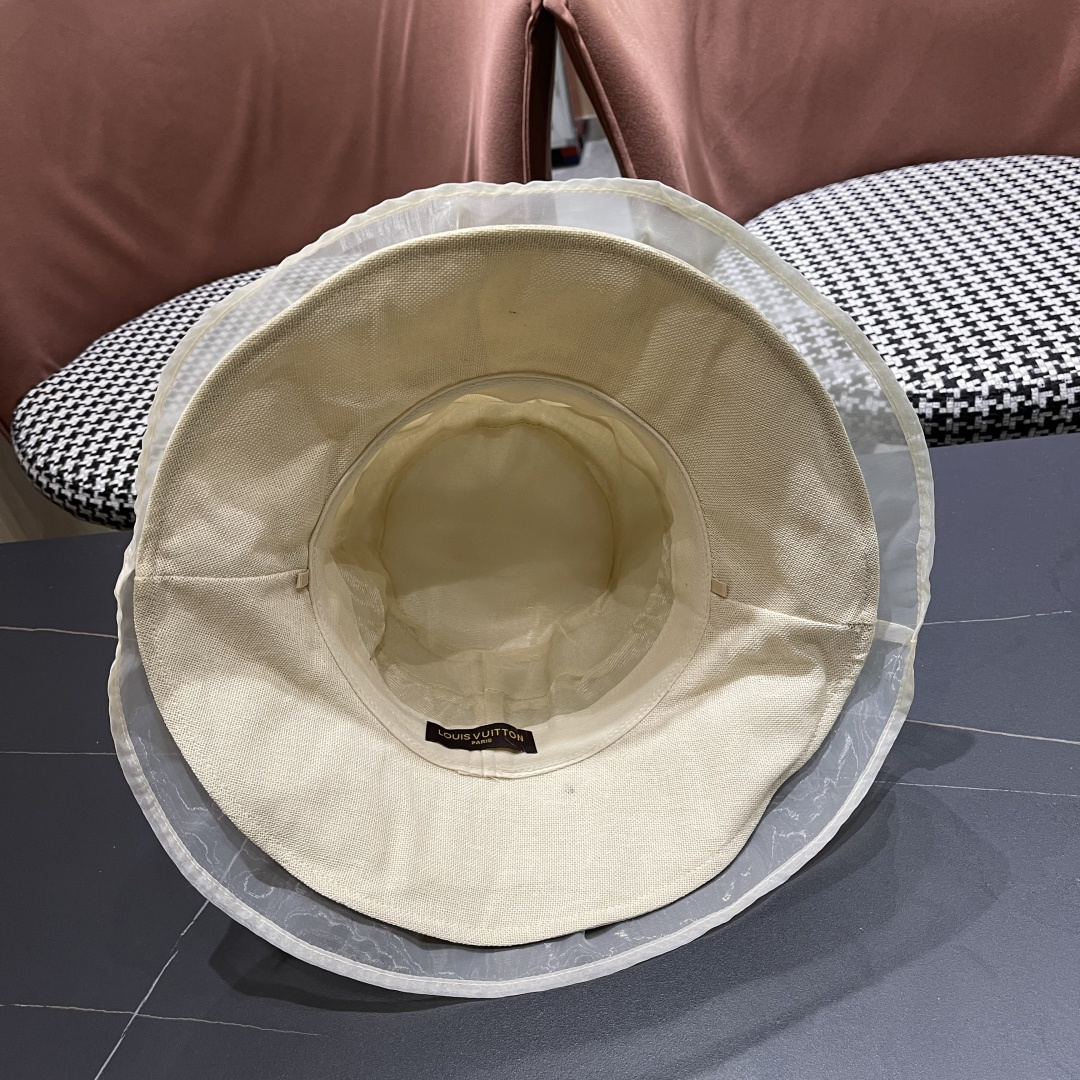  【LV路易威登】2025夏季薄款遮阳大帽檐渔夫帽～简约大气,