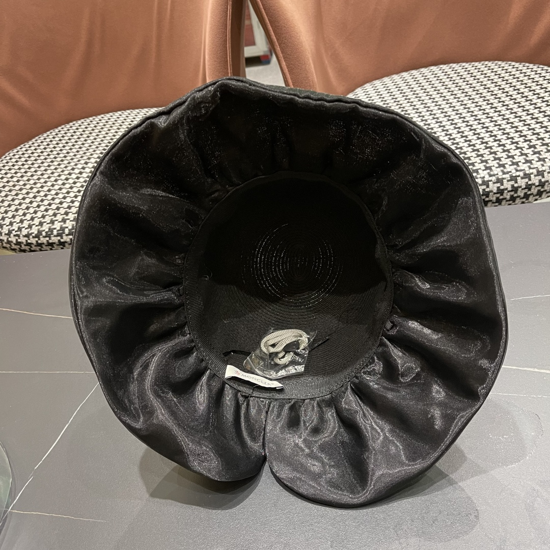  👒蒙‌口Moncler👒夏季欧根沙蝴蝶结防晒海边度假沙滩大帽檐渔夫帽