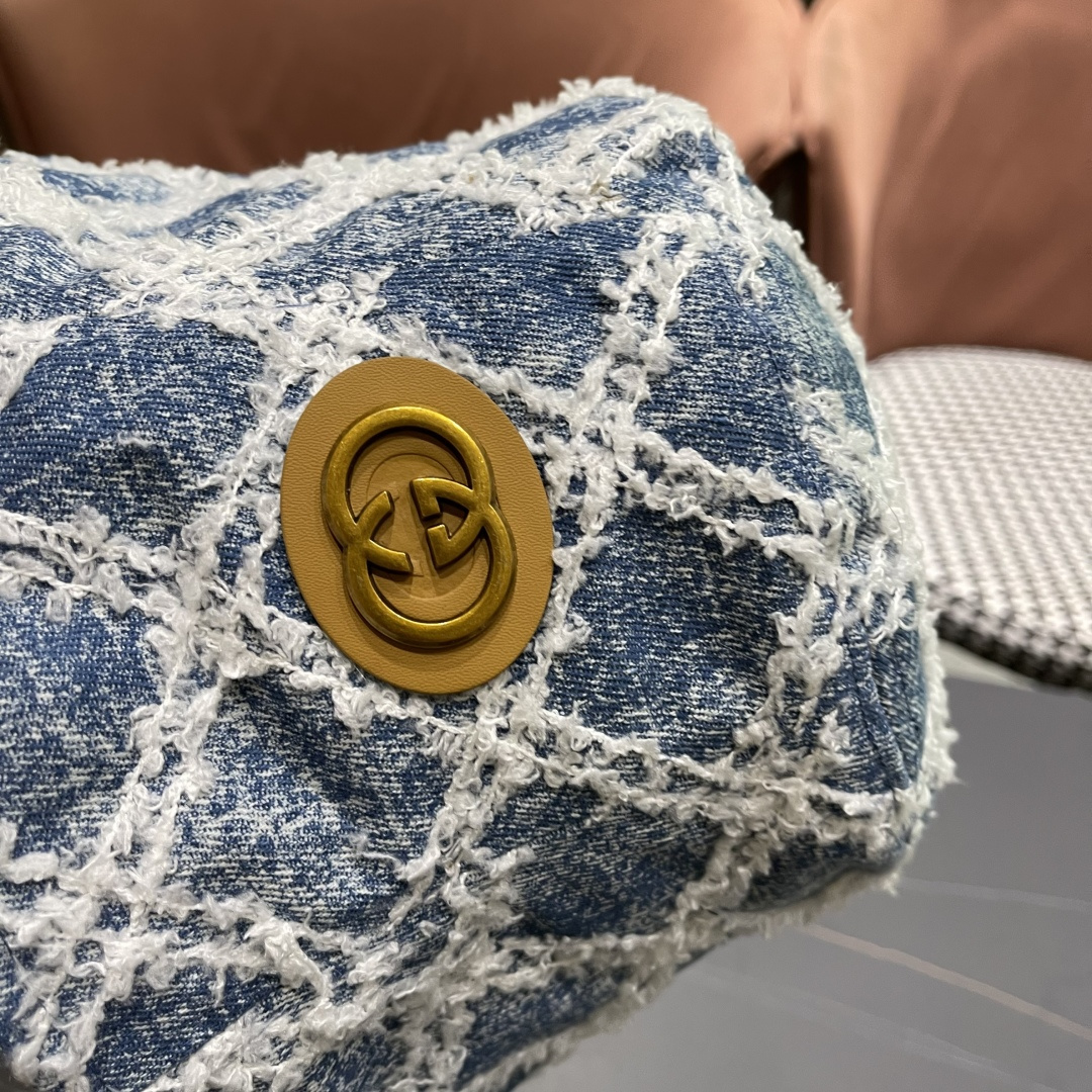  古奇Gucci渔夫帽春夏季百搭时尚牛仔水洗女日系防晒遮阳盆帽现货