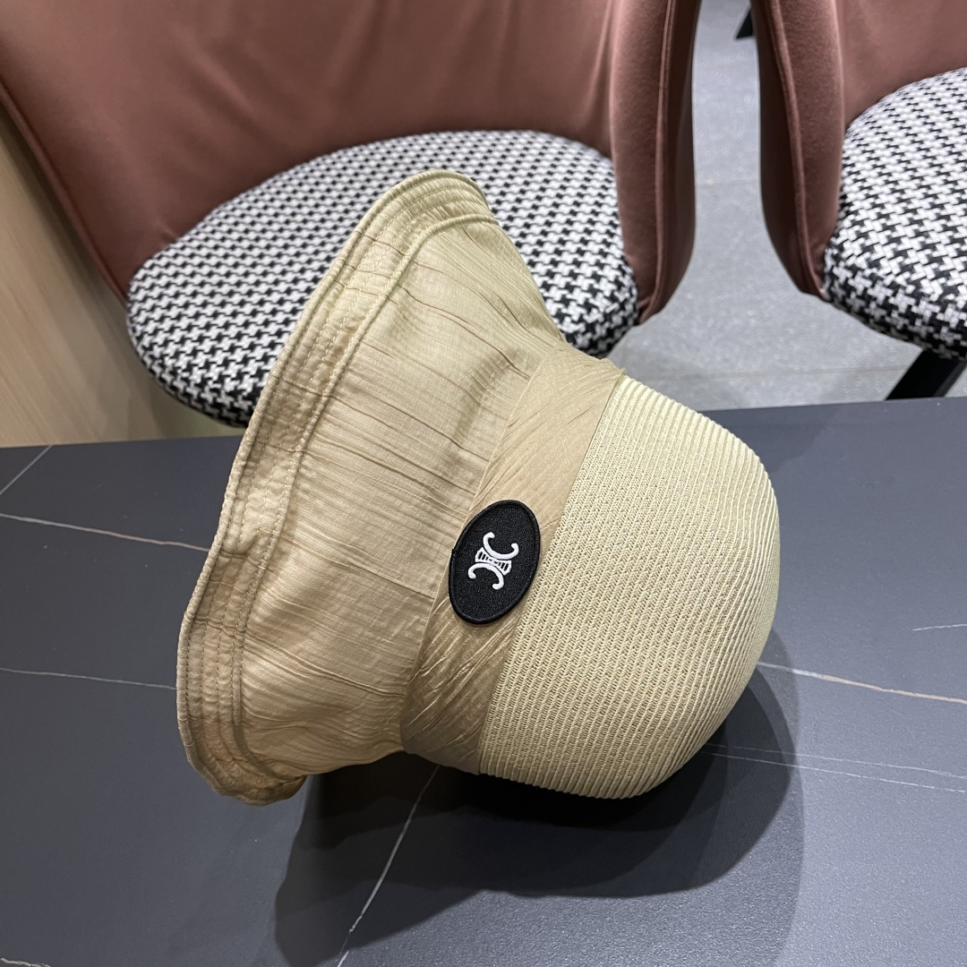  Celine赛琳女夏季蝴蝶结草帽时尚优雅透气黑胶遮阳帽防晒盆帽沙滩帽太阳帽