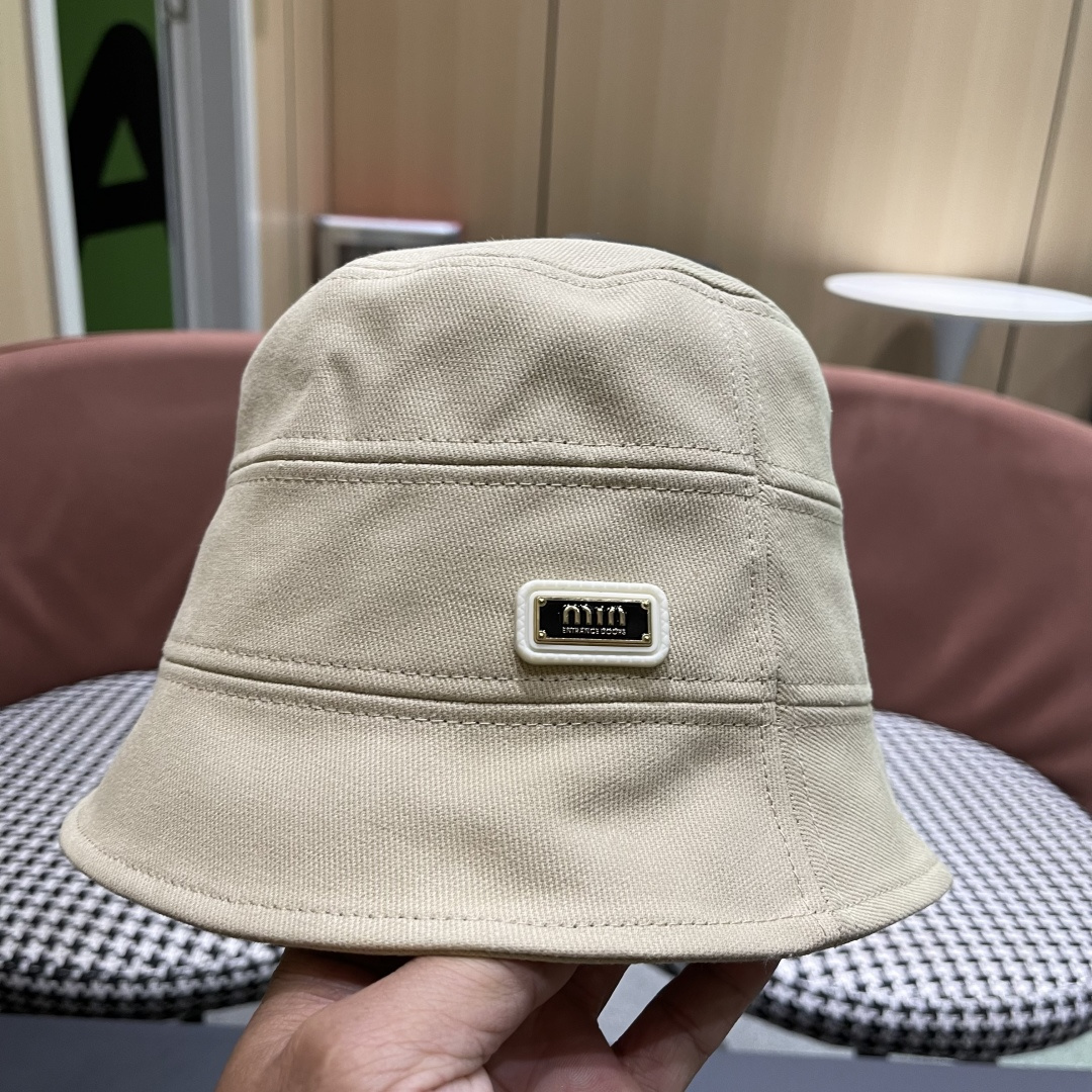  谬谬春夏新款潮牌素颜百搭水桶帽，大牌简约尚时风，