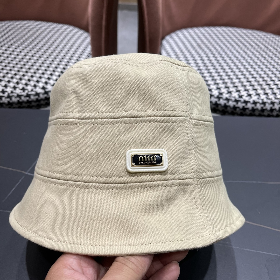  谬谬春夏新款潮牌素颜百搭水桶帽，大牌简约尚时风，