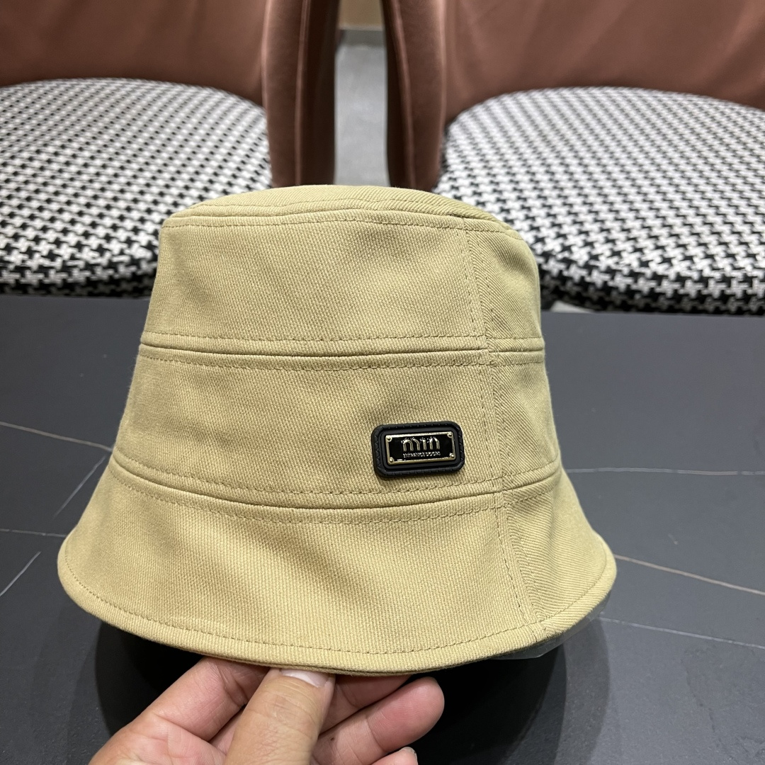  谬谬春夏新款潮牌素颜百搭水桶帽，大牌简约尚时风，