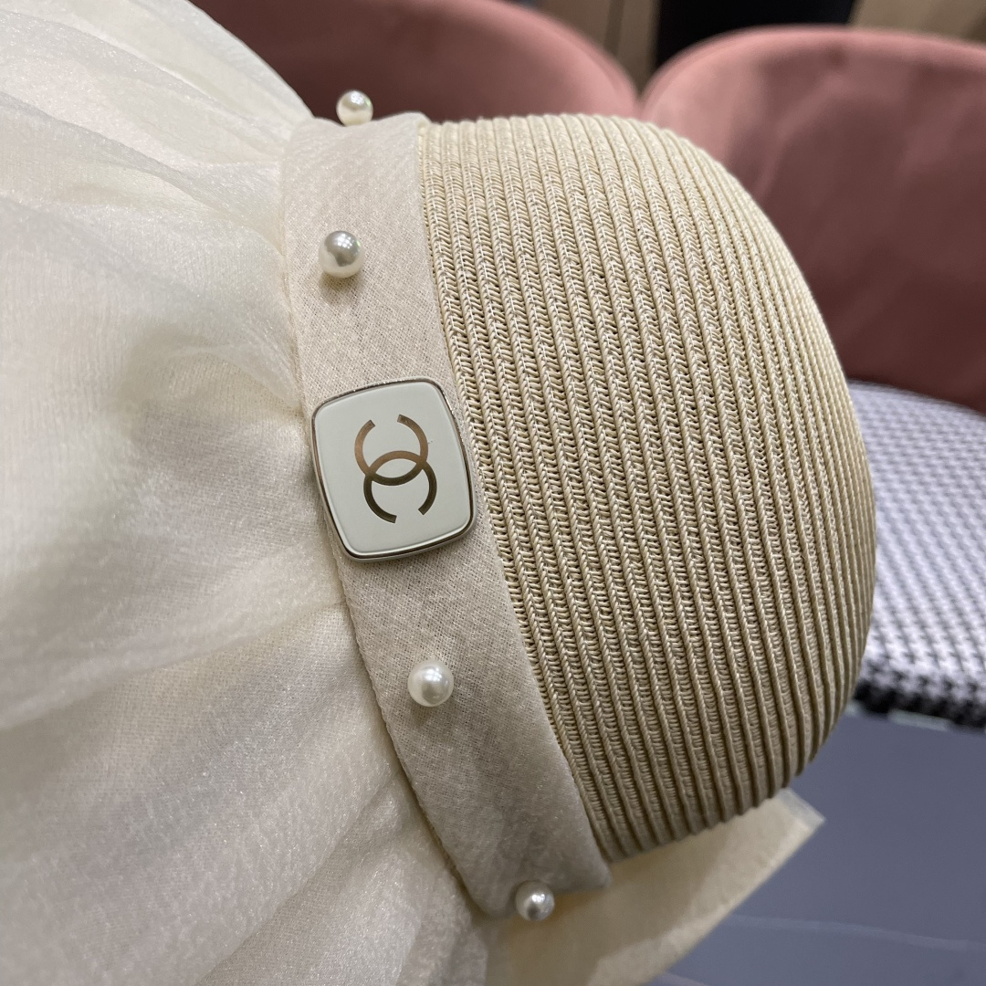 【CHANEL香奈儿】草帽女2025新款防晒休闲蝴蝶结遮阳渔夫帽🌈更有质感的一款