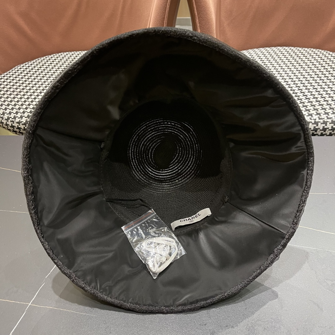 【CHANEL香奈儿】草帽女2025新款防晒休闲蝴蝶结遮阳渔夫帽🌈更有质感的一款