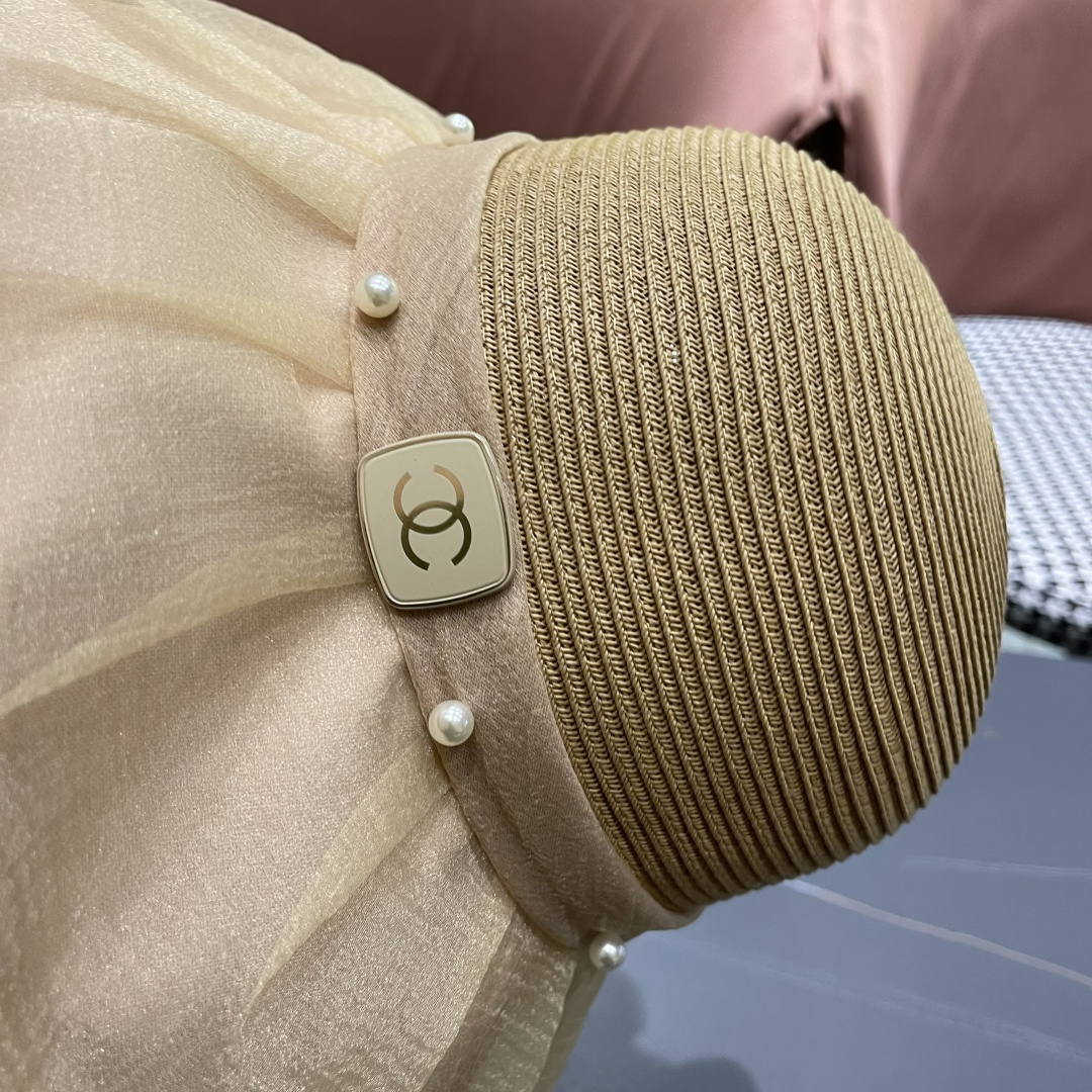 【CHANEL香奈儿】草帽女2025新款防晒休闲蝴蝶结遮阳渔夫帽🌈更有质感的一款